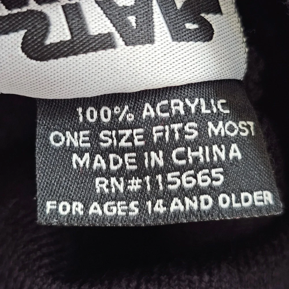 Star Wars Beanie‎ Hat Youth OS Black Fair Isle Knitted Darth Vader Winter Warm